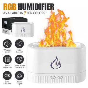 Flame LED Essential Oil Diffuser Aroma Aromatherapy Air Ultrasonic Humidifier UK - Picture 1 of 10