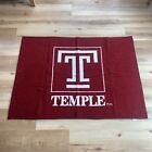 VTG Biederlack College Throw Blanket 60" x 44” Temple University Red White RARE