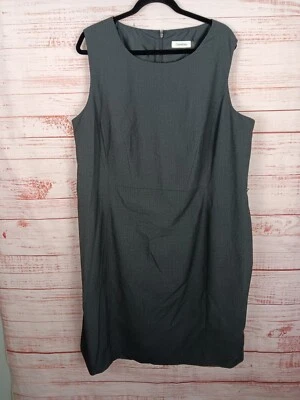 Vestido para mujer Calvin Klein 22W gris manga hasta la rodilla funda clásica carrera Foto 1 de 4