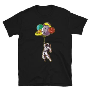 Cool Astronaut Space Balloons Short-Sleeve Unisex Party Rave T-Shirt - Picture 1 of 4
