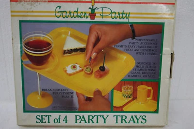 Westwood International Garden Party  set of 4 Party Trays Vintage 1986 NEW - Image 1 of 3