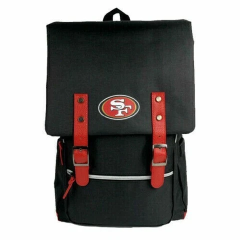 NEW San Francisco 49ers Red/Black Team 4 Pocket Backpack Idegy brand Authorized Cover