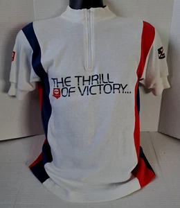 VTG 80 cycling ABC Wide World Sports Thrill Victory Bike Jersey Hong Kong sz M - Picture 1 of 23