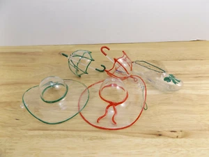 Parise Vetro Glass Christmas Ornament Set Hat Umbrella Pointe Shoe Italian Italy - Picture 1 of 7