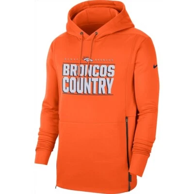 Sudadera con capucha local Nike Denver Broncos naranja lateral grande L NFL para hombre Foto 1 de 4