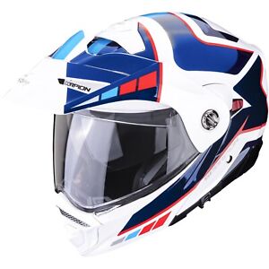Scorpion Motorcycle Helmet Adx 2 Camino Size XXL Flip up Enduro White-Blue-Red