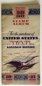 WWII US Defense Stamp Album 10¢ Stamp Booklet $25 War Savings Bonds Military - Picture 1 of 6