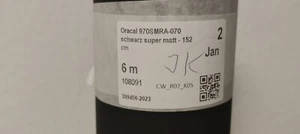 6m Oracal 970RA Folie Schwarz Super Matt Autofolie mit Luftkanälen Klebefolie - Bild 1 von 3