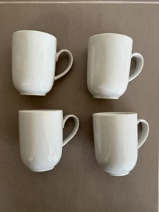 Crate & Barrel Graeden Cream Gray Set of 4 Mugs Tea Coffee Cup Minimalist Modern - Picture 1 of 8