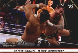 2012 Topps WWE Top Class Matches Punk's Picks #8 CM Reclaims the WWE Champ