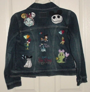 CUSTOM Disney Girls BEST DAY EVER Mickey Ears Denim Jean Jacket Sz 8 / 10 - Picture 1 of 16