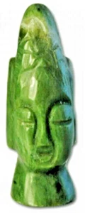 Jade Buddha figurine green hand craved asian statue china head gem sculpture New - Picture 1 of 7