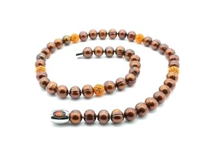 Honora Cultured Pearl 18 inch NFL Team Magnet Necklace Cleveland Browns - Picture 1 of 4