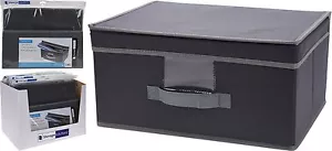 Medium Grey Storage Box Fabric Drawer Flip Lid Collapsible Toy Box Room Tidy - Picture 1 of 1