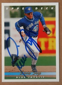 AUTOGRAPHED - Luis Sojo Upper Deck #802 Toronto Blue Jays 1993 - Picture 1 of 2