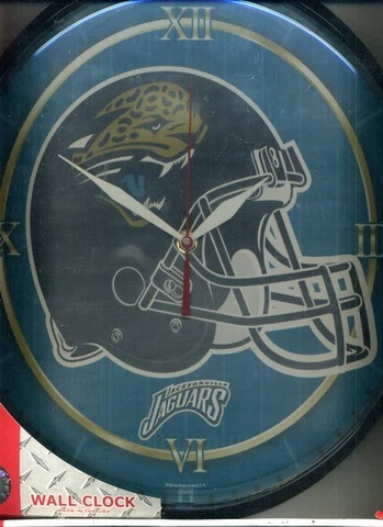 JACKSONVILLE JAGUARS 12 INCH HARD PLASTIC WINCRAFT FOOTBALL CLOCK Cover