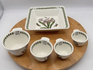 Portmeirion Botanic Garden Collection 4 Pcs Measuring Cups & Small Sq Bowl 7.5” - Picture 1 of 20