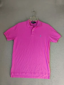 Camisa Polo Ralph Lauren Para Hombres Mediana Rosa Algodón Manga Corta Cuello Sólido Poni - Imagen 1 de 9