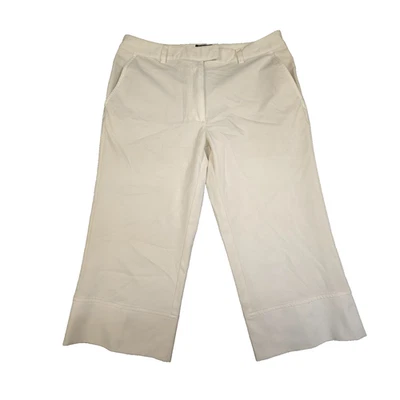 Adidas Pantalones Mujer 10 Blanco Chino Recto 3/4 Largo Golf Elástico Talla 10 Foto 1 de 4