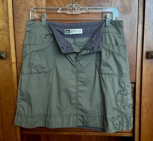 Rei Damen grün A-Linie bestickt Rock Größe 6 Taschen Outdoor Camping Wandern - Bild 1 von 3