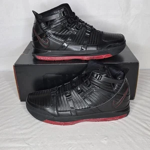 Nike Zoom LeBron III The Shop Black Red Basketball Shoes Mens Sz 13 DS NOS 2005 - Picture 1 of 8