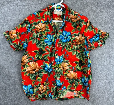 Vintage Walter Clarke's Hawaiian Shirt Men's Large Rayon Made Japan Floral Loop* - Image 1 of 4