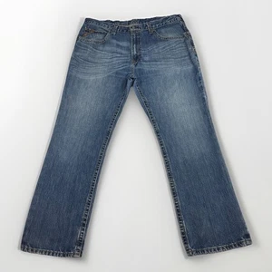 Ariat M2 Traditional Relaxed Boot Cut Mens Jeans Size 38/32 Faded Whiskering - Picture 1 of 17