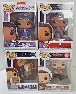 Funko Pop LOTE de 4: Katara 535, MJ 1161, Elliot & ET 1252 y Star-Lord 1104 - Imagen 1 de 5