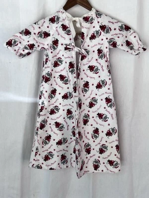 复古手工婴儿多层长法兰绒礼服圣诞圣诞老人老鼠 — 第 1/4 张图片