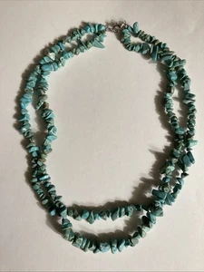 ATI China 2 Stränge Türkis Chips 18" Halsreif Halskette - Bild 1 von 7