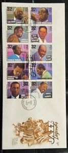#2982-2992a ArtCraft JAZZ LEGENDS Block of 10  FDC Perfect! - Picture 1 of 2