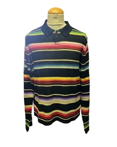 Mens Vintage 90s Polo Ralph Lauren Serape Blanket Sweater Large Silk And Cotton - Picture 1 of 3