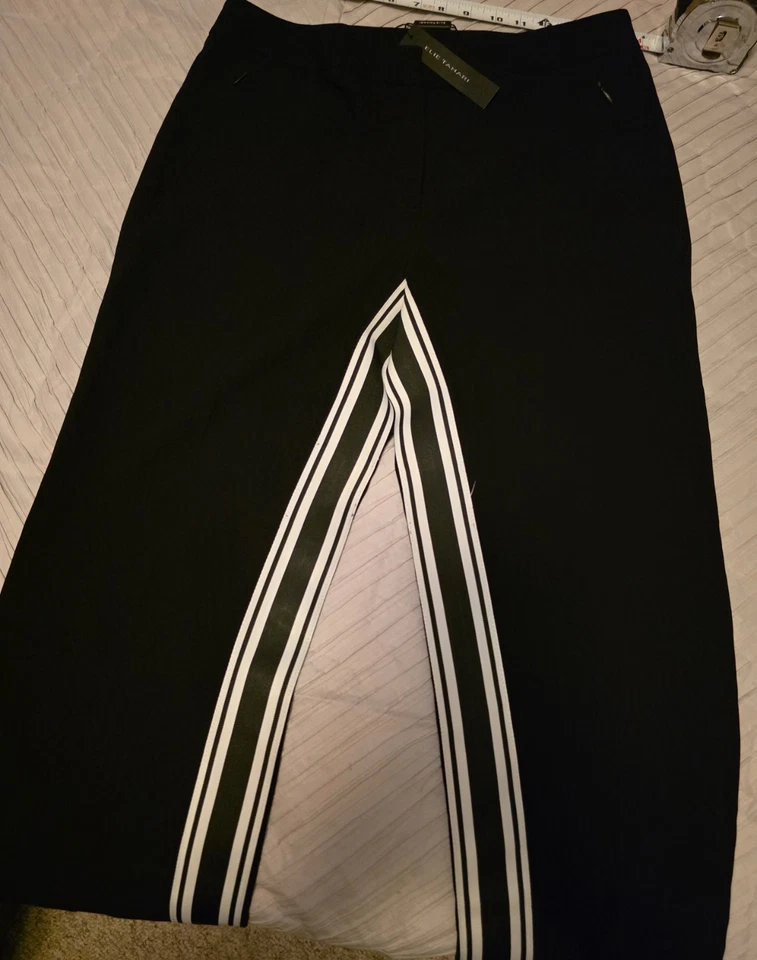 Elie Tahari女式Leena条纹连衣裙裤。 10 码全新带标签,MSRP $298 — 第 1/4 张图片