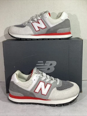 Zapatillas deportivas New Balance juveniles talla 2 gris/rojo 574 de caña baja AJ-1592 Foto 1 de 4