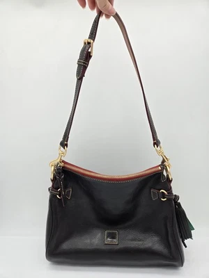 Bolso Hobo Dooney & Bourke Mediano Negro Cuero Florentino Cremallera  Foto 1 de 4