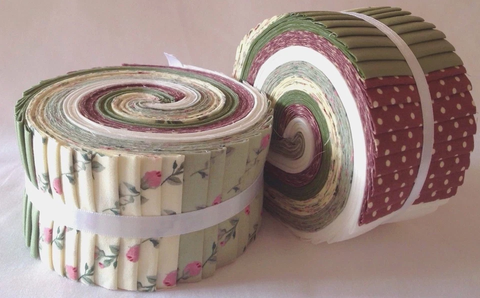 ROSE AND HUBBLE & OTHER Jelly Rolls 44 inch wide, Fat Quarters, patchwork Squares Cotton Fabric (JR21)