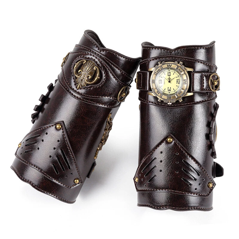 Винтажный Gear запястье доспехи повязка на запястье PU кожаный повязка на руку косплей костюмы аксессуар - Изображение 1 из 4