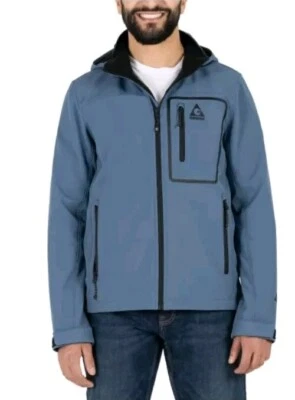 Gerry Men’s Blue Softshell Jacket Sz L Bonded Fleece Backing Water Resistant  - Image 1 of 4