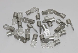 25X Molex G-375-14 1/4" Stud 2 AWG Crimp Ring Terminal Connector Tinned Copper - Picture 1 of 2