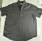 Gold Label Roundtree & Yorke Pinpoint Black Dress Shirt Size XL