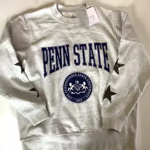 Penn State Nittany Lions Sweatshirt Womens S Gameday Couture Star Sleeve New - Picture 1 of 12