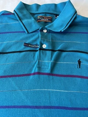 Camisa polo de golf Payne Stewart Legacy rayas negras y multicolores manga larga L Foto 1 de 4