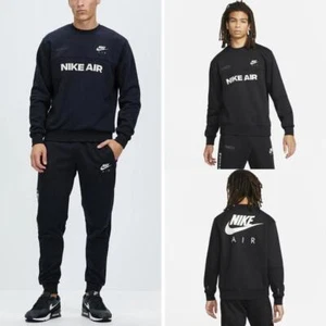 Nike Air Mens Crewneck Fleece Tracksuit Sweatshirt Joggers Jogging Bottoms - Picture 1 of 11