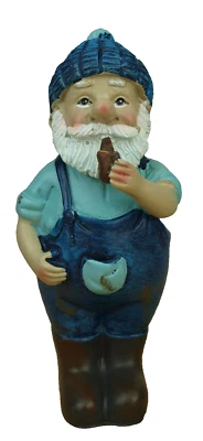 Maritime Deko Figur Fischer Seemann Pfeife Blaue Latzhose Matrose Höhe 10,5cm - Bild 1 von 4