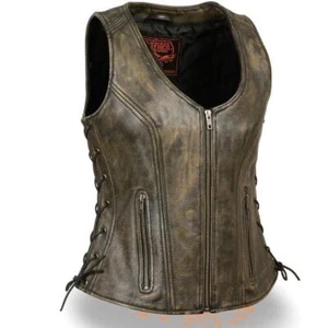 EUC X Element Leather Vest Sz XXL Patches Removed Brown Motorcycle Vest - Picture 1 of 18