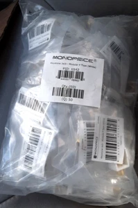 50X Monoprice Item# 6542 Modular F-Type Keystone Jack RG6 RG59 (Lot of 50) - Picture 1 of 3