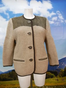 Country Line beige Strickjacke mit Edelweißknöpfe Trachtenjacke Jacke Gr.36 - Bild 1 von 6