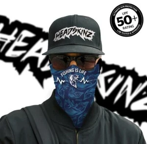 UPF50+ FACE MASK / BANDANA - FISHING LIFE BASS- (Motorbike, Fishing, Camping) - Bild 1 von 4