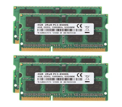 RAM 4X 4GB 2Rx8 PC3-8500S DDR3 1066Mhz Memory For Dell Inspiron 1440 1545 1750 - Image 1 of 4