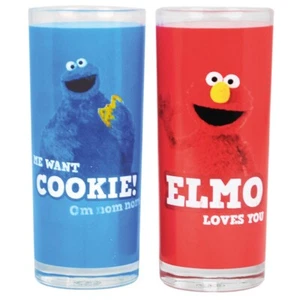 2er Set Trinkgläser -  Sesamstrasse - Elmo - Cookie Monster - Sesame Street - Picture 1 of 1